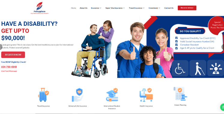 PolicyPlace – Insurance Advisor Website