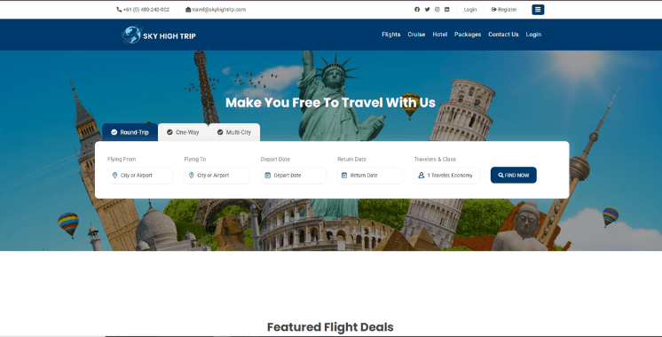 SkyHighTrip – Flight Search & Booking System