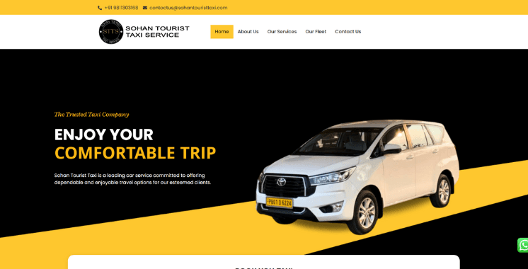 Sohan Tourist Taxi – Taxi, Cab & Travel Booking Website