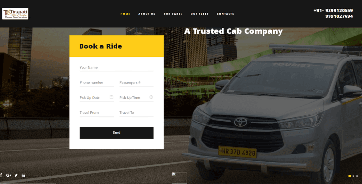 Tirupati Cabs – Taxi, Cab & Travel Booking Website